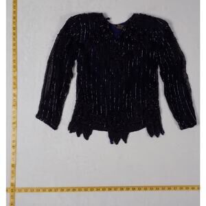 Vintage VTG Mark & John Sequin Bead Like New Blouse S Small India